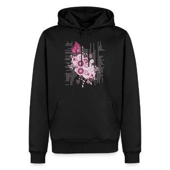 Beau Papillons - Sweat à capuche Premium bio Homme - noir - Devant - Nico (187cm)