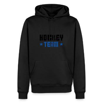 Hockey Team - Männer Premium Bio Hoodie - Schwarz - Vorne - Nico (187cm)