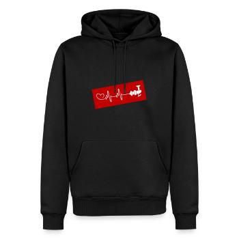 Battement de cœur de moulinet de pêche - Sweat à capuche Premium bio Homme - noir - Devant - Nico (187cm)