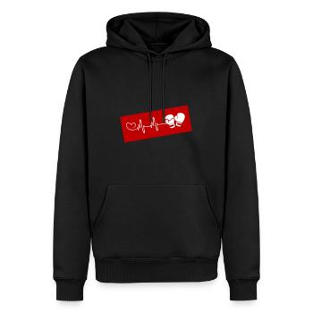 Boxen Boxhandschuhe Puls Liebe - Männer Premium Bio Hoodie - Schwarz - Vorne - Nico (187cm)