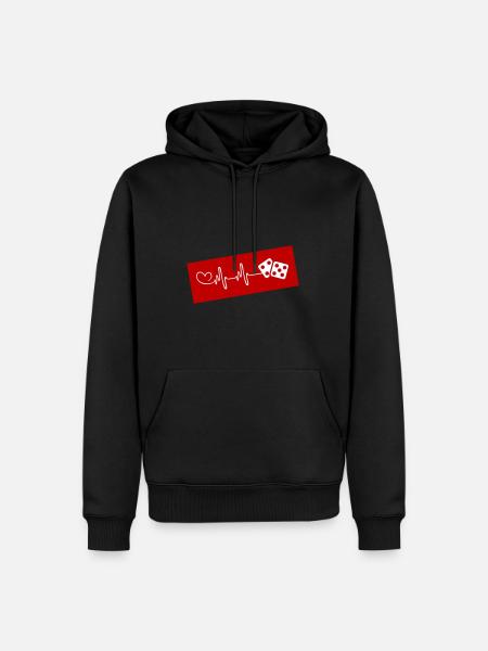Dice Casino Pulse Heart Love - Men’s Premium Organic Hoodie - black