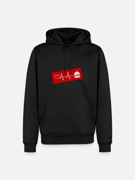 Burger Puls Herz Liebe - Männer Premium Bio Hoodie - Schwarz