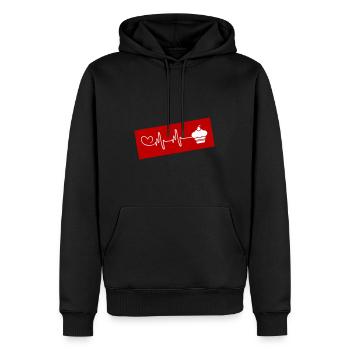 Muffin Pulse Heart Love - Sweat à capuche Premium bio Homme - noir - Devant - Nico (187cm)