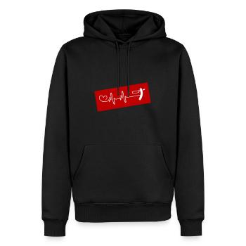 Rasieren Barber Puls Herz Liebe - Männer Premium Bio Hoodie - Schwarz - Vorne - Nico (187cm)
