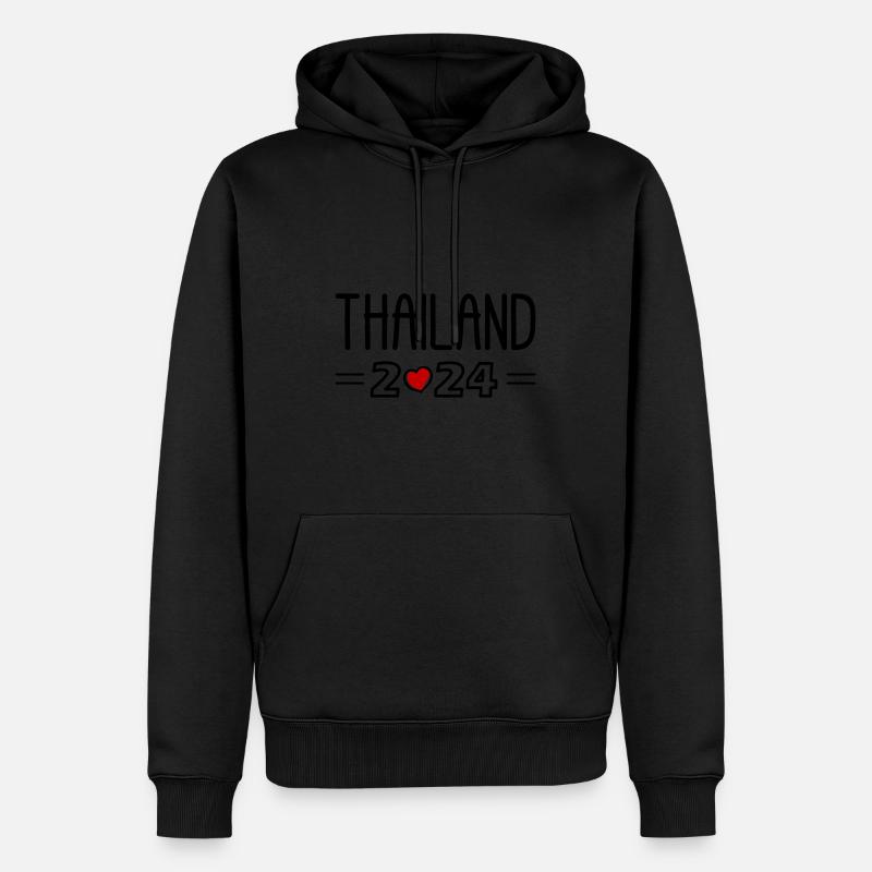 Thaïlande 2024 Coeur - Sweat à capuche Premium bio Homme - noir