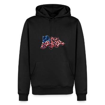 Vache motif USA drapeau ferme Animal cadeau vache - Sweat à capuche Premium bio Homme - noir - Devant - Nico (187cm)