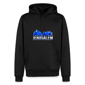 Jérusalem cadeau israélien Israël - Sweat à capuche Premium bio Homme - noir - Devant - Nico (187cm)