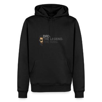 Papa. Un. Mythe. Pose. Opt. 2 - Sweat à capuche Premium bio Homme - noir - Devant - Nico (187cm)