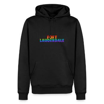 Fort Lauderdale Regenbogen LGBTQ Gay Pride - Männer Premium Bio Hoodie - Schwarz - Vorne - Nico (187cm)