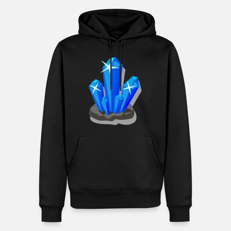 Kristall - Männer Premium Bio Hoodie - Schwarz
