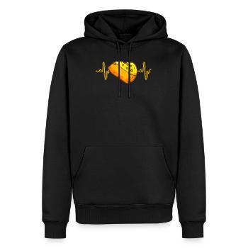 Käse Herzschlag EKG - Männer Premium Bio Hoodie - Schwarz - Vorne - Nico (187cm)