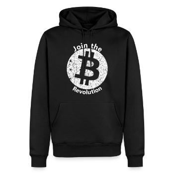 La révolution Bitcoin - Sweat à capuche Premium bio Homme - noir - Devant - Nico (187cm)