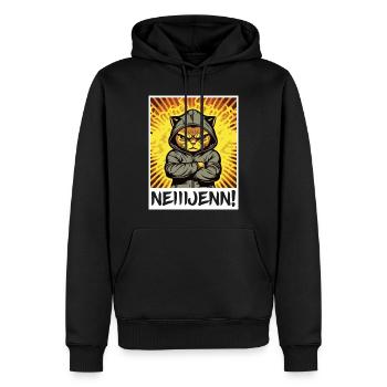 Nein! Katze Büro Morgenmuffel Sarkasmus Kollege - Männer Premium Bio Hoodie - Schwarz - Vorne - Nico (187cm)