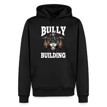Français Bulldog Frenchie Bodybuilding Dog - Sweat à capuche Premium bio Homme - noir - Devant - Nico (187cm)