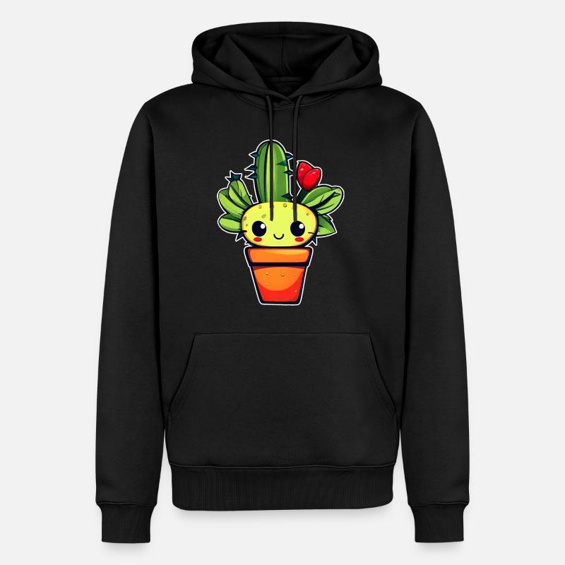Mon petit cactus vert - Sweat à capuche Premium bio Homme - noir