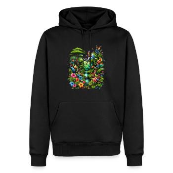 Üppige Natur - Männer Premium Bio Hoodie - Schwarz - Vorne - Nico (187cm)