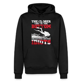 23F 0313 bk - Sweat à capuche Premium bio Homme - noir - Devant - Nico (187cm)