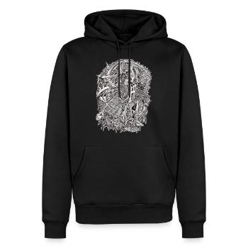 Weirdhead von Brian Benson - Männer Premium Bio Hoodie - Schwarz - Vorne - Nico (187cm)