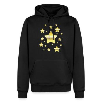 Stars in a simulated gold look - Men’s Premium Organic Hoodie - black - Front - Nico (187cm)