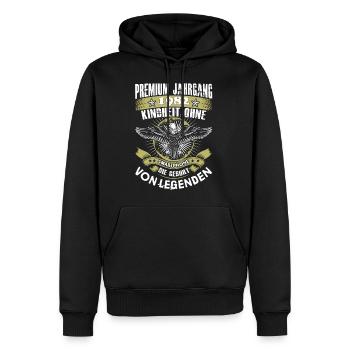Jahrgang 1982 - Männer Premium Bio Hoodie - Schwarz - Vorne - Nico (187cm)