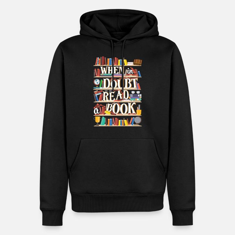 Lire un livre - Sweat à capuche Premium bio Homme - noir