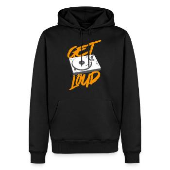 Get Loud - Sweat à capuche Premium bio Homme - noir - Devant - Nico (187cm)