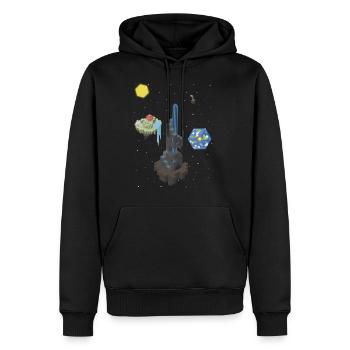 l'espace cubique - Sweat à capuche Premium bio Homme - noir - Devant - Nico (187cm)