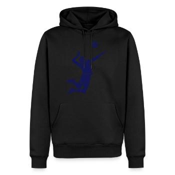 Volleyeur#1 - Sweat à capuche Premium bio Homme - noir - Devant - Nico (187cm)