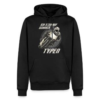 MD - Ich steh auf Schräge Typen - Supersport - Männer Premium Bio Hoodie - Schwarz - Vorne - Nico (187cm)
