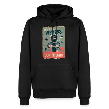 The alien visitors - Sweat à capuche Premium bio Homme - noir - Devant - Nico (187cm)
