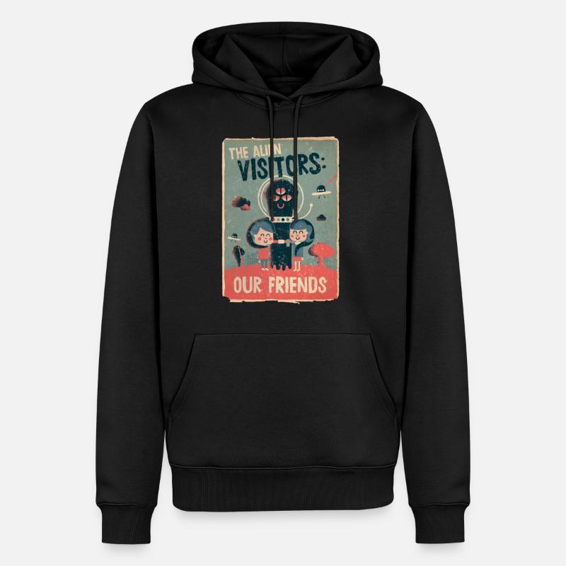 The alien visitors - Sweat à capuche Premium bio Homme - noir
