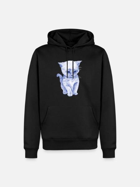 Schmuse Katze - Männer Premium Bio Hoodie - Schwarz