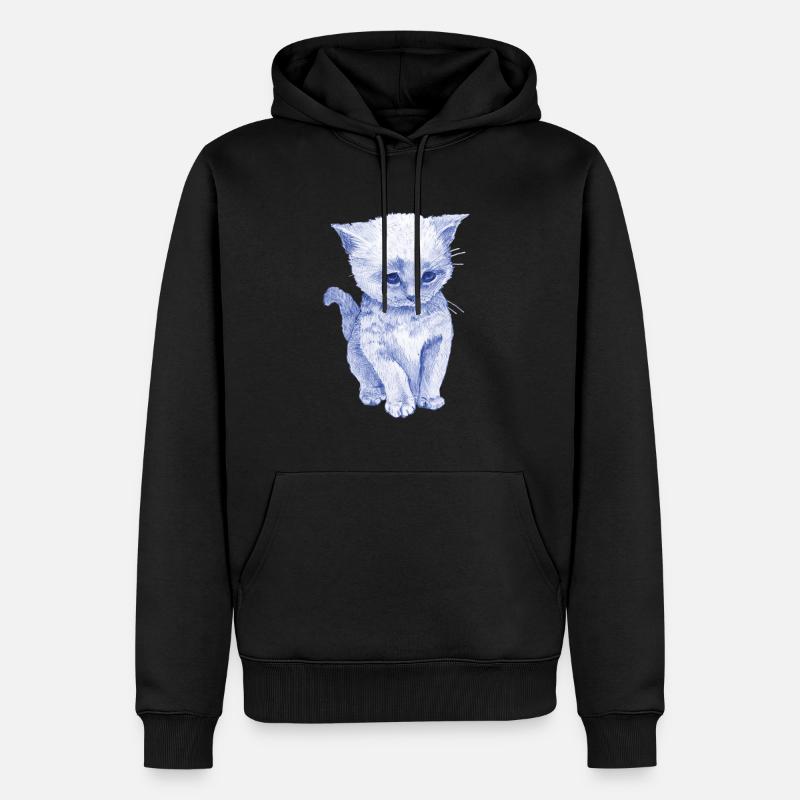 Schmuse Katze - Männer Premium Bio Hoodie - Schwarz