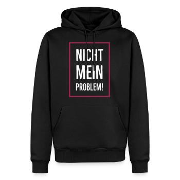 Nicht mein Problem! - Männer Premium Bio Hoodie - Schwarz - Vorne - Nico (187cm)