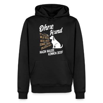 Hundebesitzer Hundemama Ohne Hund ist alles doof - Männer Premium Bio Hoodie - Schwarz - Vorne - Nico (187cm)