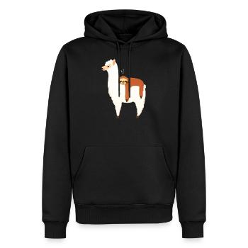 Sloth Sleeping On Alpaca - Sweat à capuche Premium bio Homme - noir - Devant - Nico (187cm)