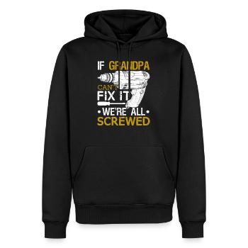 Si grand-père ne peut pas le réparer, nous sommes tous vissés - Sweat à capuche Premium bio Homme - noir - Devant - Nico (187cm)