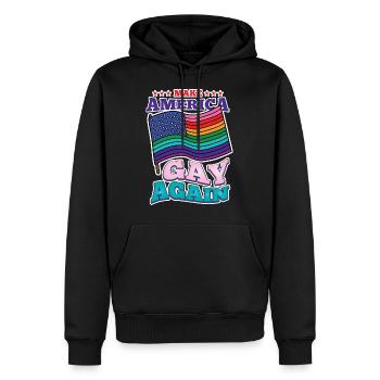 LGBT LGBTQ Regenbogen Schwul Lesbisch Geschenk - Männer Premium Bio Hoodie - Schwarz - Vorne - Nico (187cm)