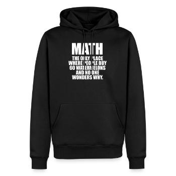 Maths Mathématiques Proverbes drôles professeur professeur - Sweat à capuche Premium bio Homme - noir - Devant - Nico (187cm)