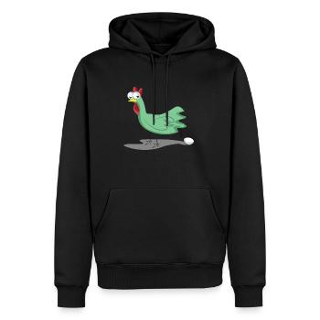 poulet - Sweat à capuche Premium bio Homme - noir - Devant - Nico (187cm)