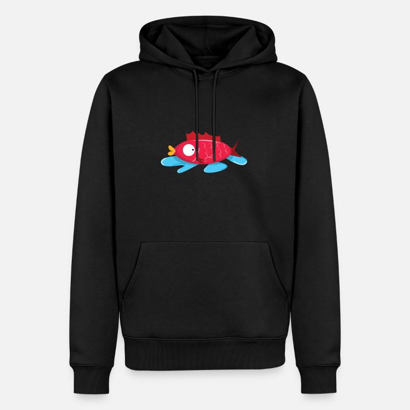 Fisch ohne wasser - Männer Premium Bio Hoodie - Schwarz