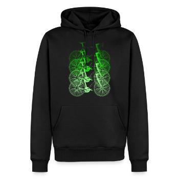 Vélo cycliste vélo vélo roue cadeau - Sweat à capuche Premium bio Homme - noir - Devant - Nico (187cm)