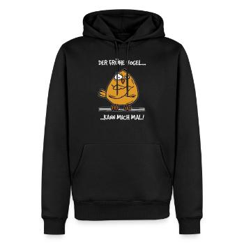 Der Frühe Vogel Kann Mich Mal - Männer Premium Bio Hoodie - Schwarz - Vorne - Nico (187cm)