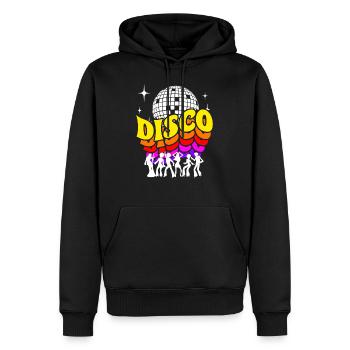 Chemise rétro Disco 70s - Sweat à capuche Premium bio Homme - noir - Devant - Nico (187cm)