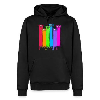 LGBT Regenbogen Hunde - Männer Premium Bio Hoodie - Schwarz - Vorne - Nico (187cm)