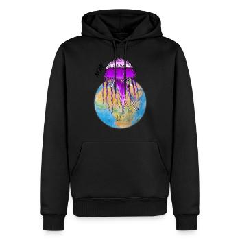 Les méduses sont des créateurs de vie - les gardiens d'Orbis - Sweat à capuche Premium bio Homme - noir - Devant - Nico (187cm)