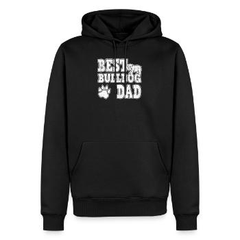 Best Bulldog Dad Gift - Men’s Premium Organic Hoodie - black - Front - Nico (187cm)