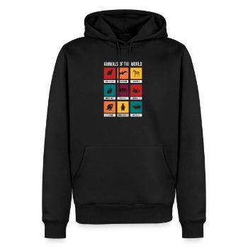 Animaux du monde Cadeau de nom d'animal drôle - Sweat à capuche Premium bio Homme - noir - Devant - Nico (187cm)