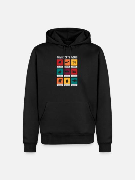 Dyr af verden Sjovt navn til dyr - Herre Premium økologisk hoodie - sort