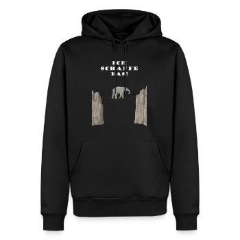 Ich schaffe das - Männer Premium Bio Hoodie - Schwarz - Vorne - Nico (187cm)